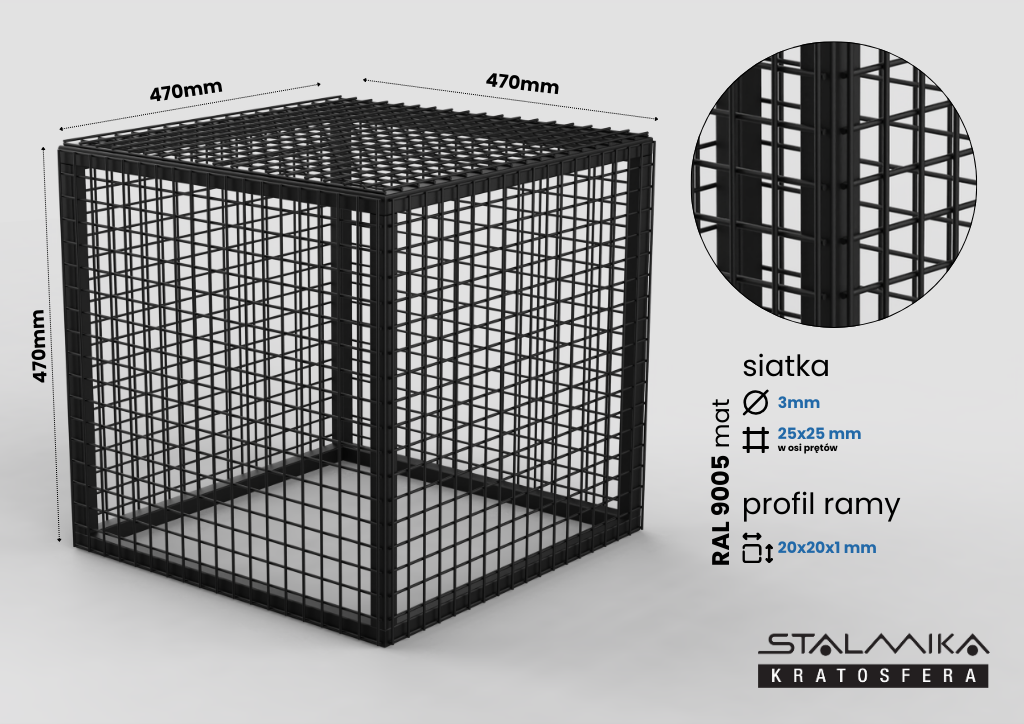 Kratosfera-stolik-kostka-loft-czarny-parametry-techniczne