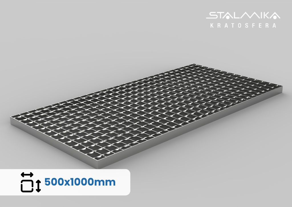 [013541-KOZ-L500-B1000-a34-b38-S30-G2] KRATA POMOSTOWA OCYNKOWANA [obramowana, 500x1000, 34x38, 30x2]